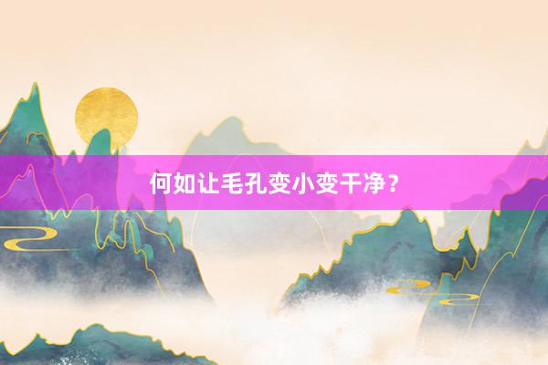 何如让毛孔变小变干净？